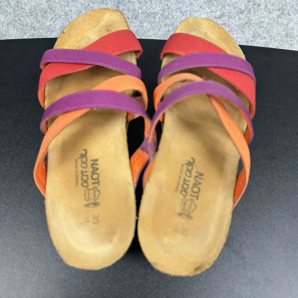Naot Roxanna Stretch Sandals Womens Size US 8 Red Orange Strappy Slip On EU 39